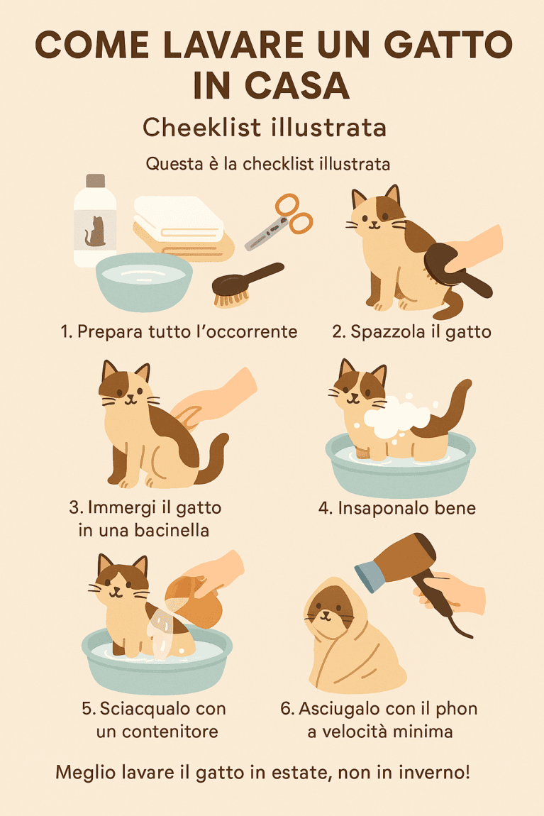 Come lavare un gatto a casa